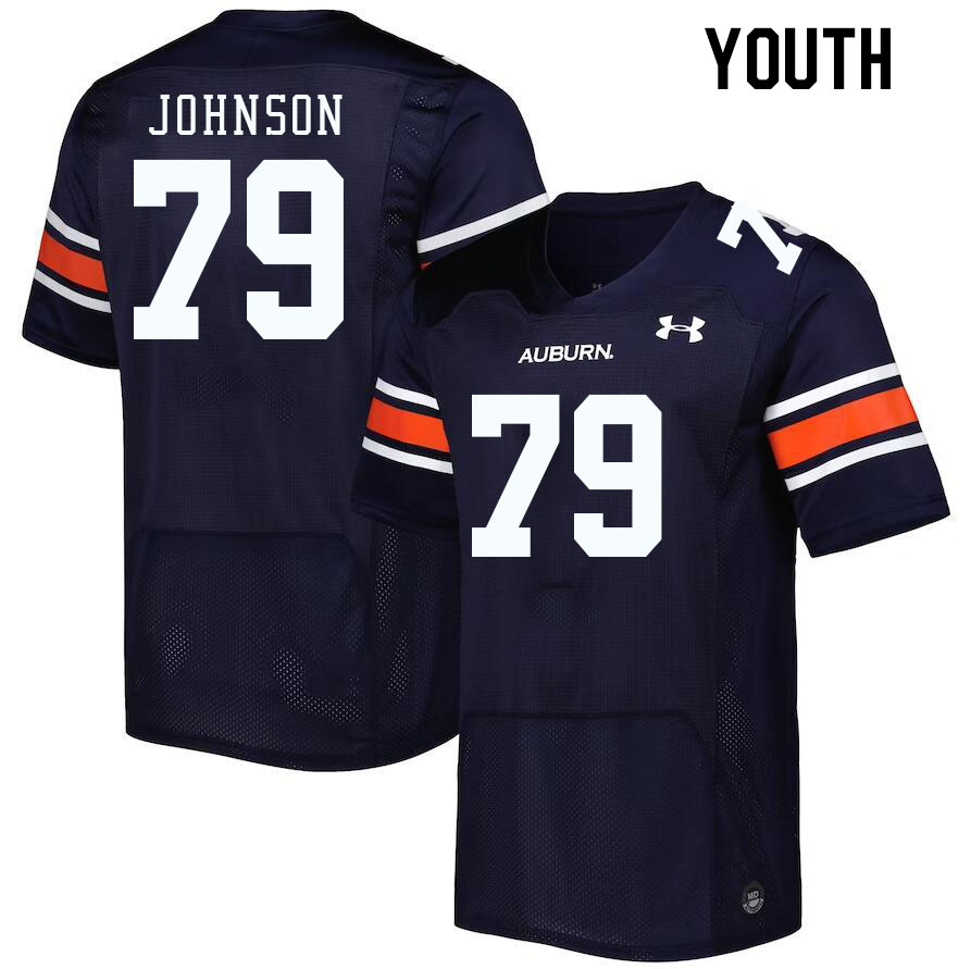 Youth #79 Tyler Johnson Auburn Tigers College Football Jerseys Stitched Sale-Navy - Click Image to Close